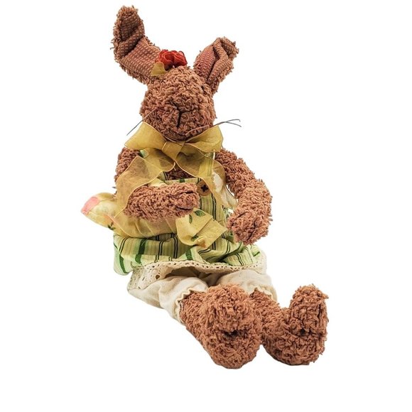 Charming Group Brown Bunny Rabbit  Plush Shelf‎ Sitter Easter Display  Girl - Picture 5 of 10